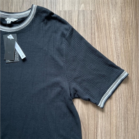 Distortion Men’s Ribbed Cotton T-Shirt Size Small Black Short Sleeve NWT - Picture 5 of 9